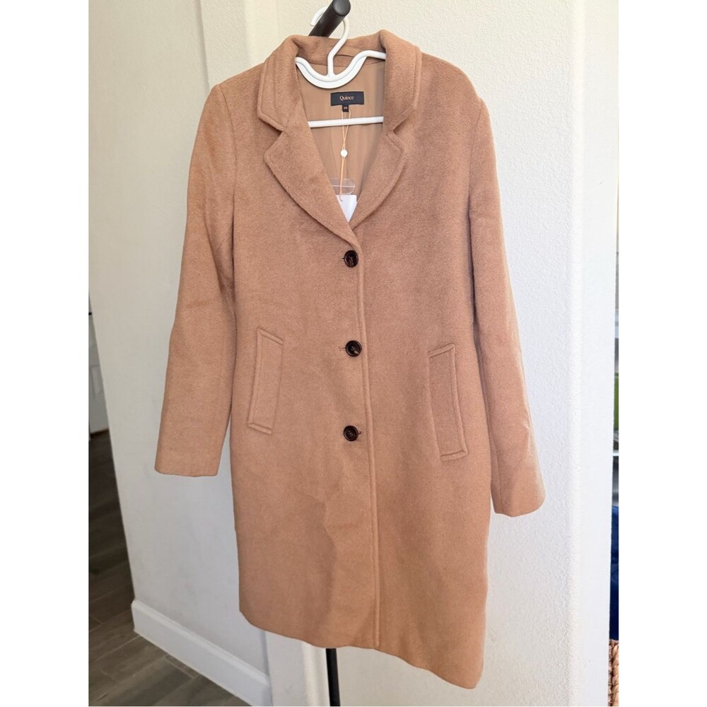 Quince Camel-Hair Single-Breasted Midi Coat / Mocha XS